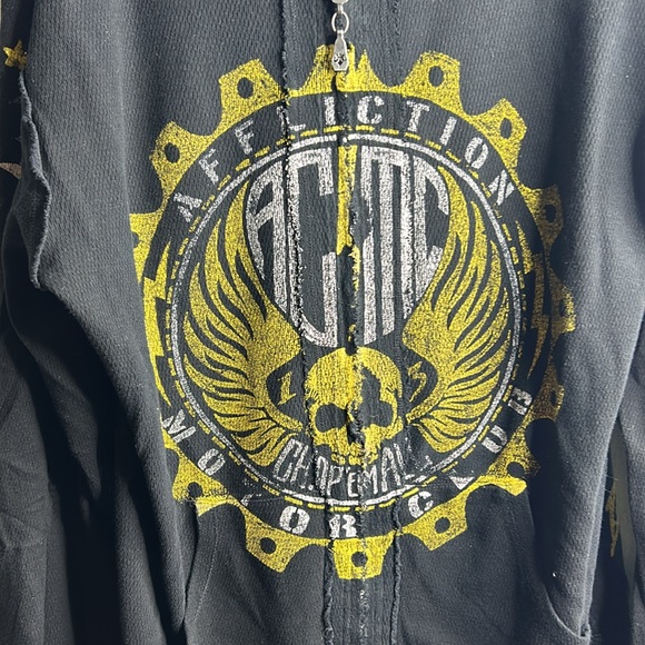 Mens Affliction Reversible Full Zip Hoodie - Picture 3 of 11